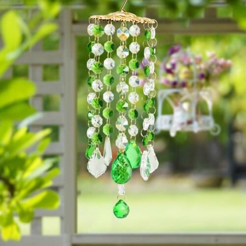 Colorful Wind Chimes Crystal Sun Rainbow Chaser Prism Maker Hanging Pendant for Home Garden Car Curtain Decoration Ornaments
