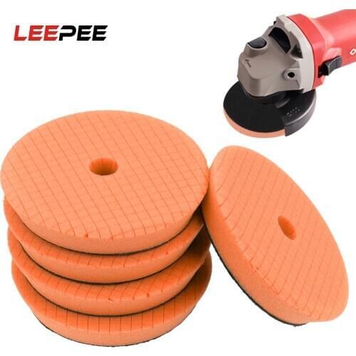 LEEPEE 5 Pieces/set 6 Inch Car Polish Buffing Pad Car Polishing Kit Sponge Foam Pads Abrasive Disc Waxing Sponge Car-styling