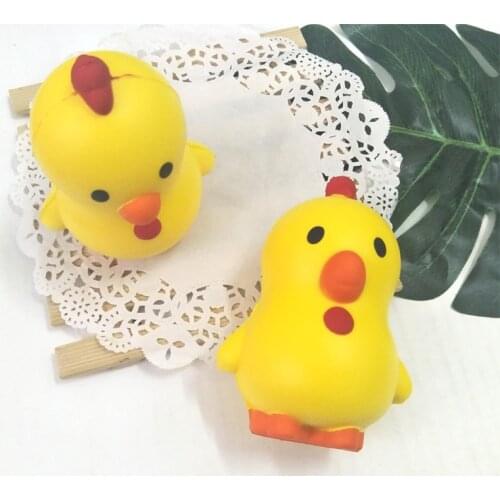 Cute Jumbo Squishy Kawaii Cartoon Yellow Chick Soft Scented Bread Cake Fun Kid Toy