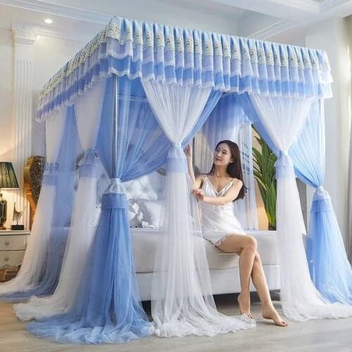 2021 New double-layer floor-standing mosquito nets, three princess wind mosquito nets, palace mosquito nets without brackets