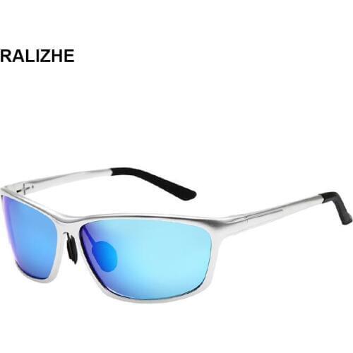 2019 High Quality Men Polarized Sunglasses Aluminum Magnesium Alloy Silver Mirror Light Blue UV400 Lens Brand Design Sun glasses