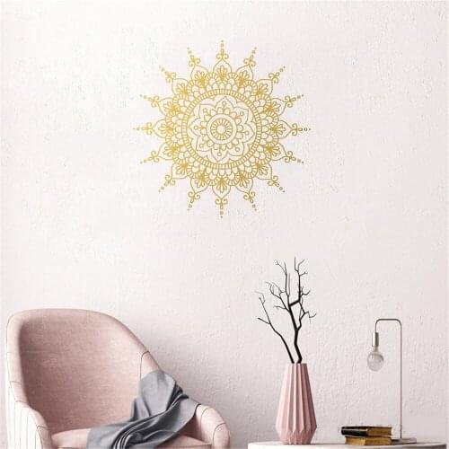 Mandala Wall Sticker Die Cut Boho Bohemian Wall Decal For Living Room Home Decor Vinyl Wall Art Decals Revocable dw9610