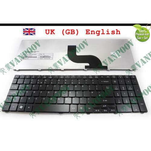 New UK Laptop keyboard for Acer Aspire 5739G 5739 5738ZG 5738Z 5738G 5738 5736G 5736 5625 5553 5552 5551 5542G Glossy Black GB