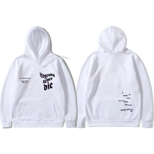2021 New Arrival Juice Wrld Legends Never Die Hoodies Men Women Pullover Sweatshirt Print Regular Polyster Casual Clothes