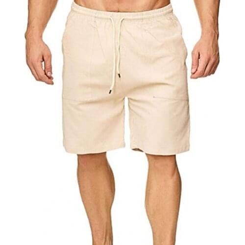 Solid Color Sports Shorts Knee Length Men Wide Leg Two Pockets Training Shorts Streetwear