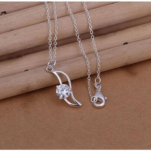 P248 Free Shipping silver plated Necklace, 925 fashion silver jewelry Banana-shaped insets /XJFBKHBM XJFBKHBM