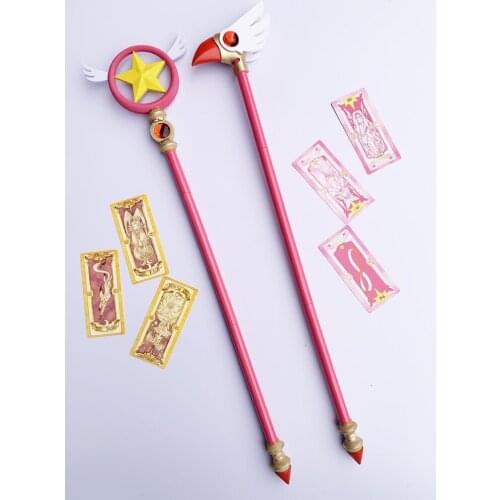 KINOMOTO SAKURA Free Clow Card Cardcaptor Sakura Stars Birds Stick Stick COS Props Head Anime Cosplay
