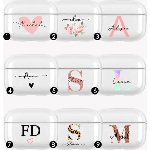 PERSONALISED name initials Monogram Custom Cover Case For AirPods Pro Case Bluetooth Case For Airpod 3 Earphone Accessories Skin
