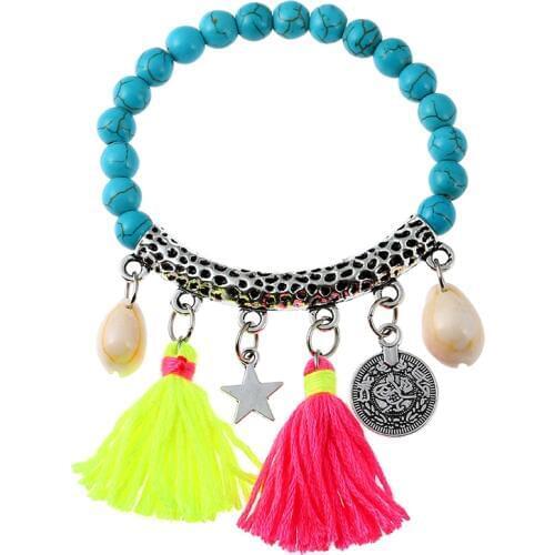 MIARA.L Popular Jewelry Vintage Hand Chain Hand-Channeled Beads Hot Style Loose Stone Tassel Bracelet
