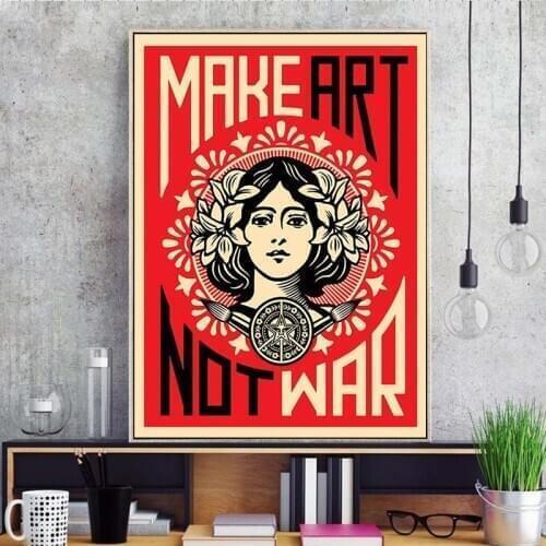 Make Love Not War Poster Character Study Living Room Decorative Painting Wall Pictures for Living Room Cuadros Decoracion Salon