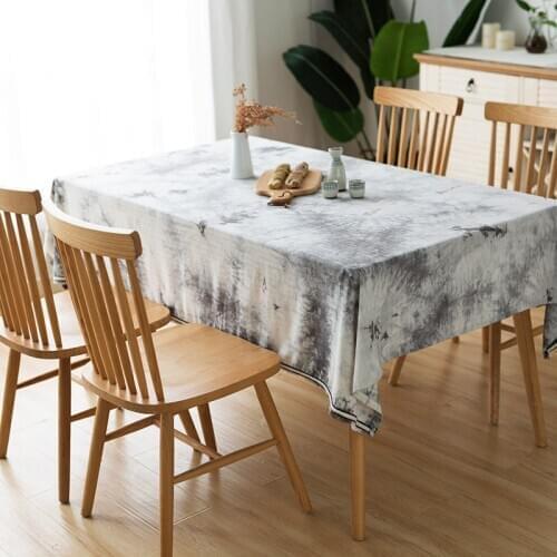 Kitchen Table Cloth Rectangular Dining Tablecloth Heavy Weight Cotton Linen Table Cloth Tie Dyed Party Coffee Dinner Table Cover