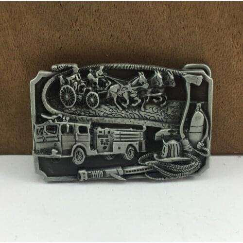 BuckleClub wholesale WESTERN carriage vehicle jeans gift belt buckle for men FP-02224-1 pewter finish 4cm width loop