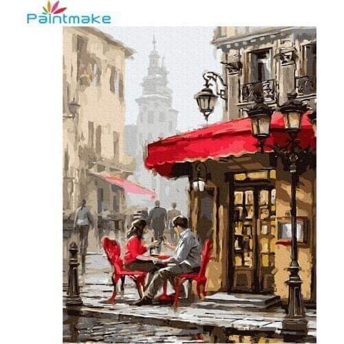 Paintmake Landscape DIY Paint By Numbers no frame Oil Painting On Canvas people For Home Art Decoration Paintings For Kids Adult