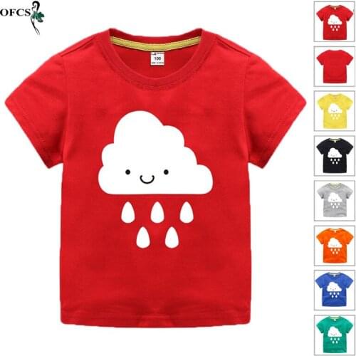 Retail 2-12 Year Boys Girls Short Sleeve T-Shirt Tee Tops Cartoon Printing Kids Clothes Summer Cool Children Birthday Party Wear