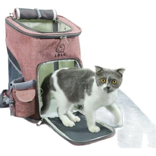 Cat Mesh Carrier Backpack Breathable Pet Bag Portable Outdoor Travel Pet Cat Carrier Backpack Puppy Dogs Shoulder Carrier Bag ML