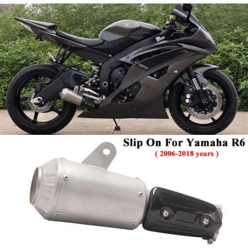 Slip On For Yamaha R6 YZF-R6 2006 - 2018 2017 2016 Motorcycle GP Exhaust Escape Modified Connection Muffler Middle Link Pipe