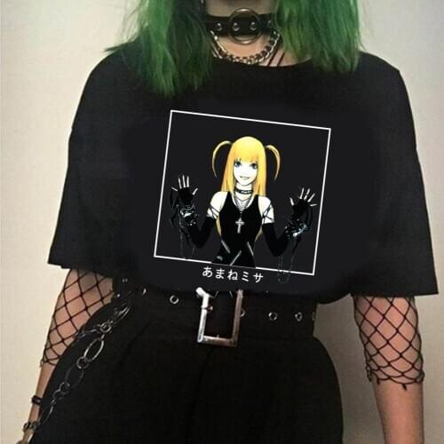 Death Note Fashion Japanese Anime Misa Amane T Shirt Women Sasuke Funny T-shirt Casual Streetwear Tshirt