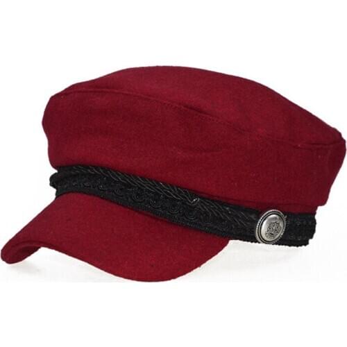 2020 Trend Winter Hats For Women French Style Wool Bakers Boy Hat New Cool Women Baseball Cap Black Visor Hat Gorras Casquette