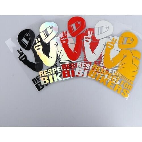 2pcs Respect Biker Sticker For On Car Motorcycle Vinyl 3D Stickers Motorcycle Vinyl 3D Stickers And Decals 15x11CM
