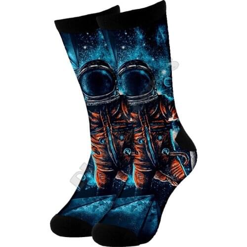 Galaxy Astronaut High Socks 3d Printed Men For Women Funny socks fashion long Socks 03