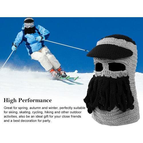 XPeople Beard Hat Beanie Hat Knit Hat Winter Warm Octopus Hat Windproof Funny Men & Women