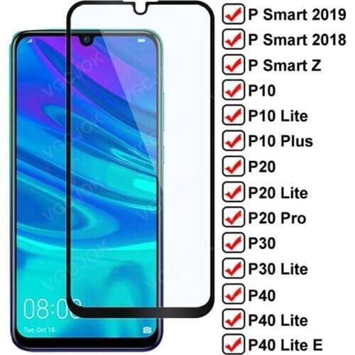 9D Anti-Burst Tempered Glass For Huawei P smart Z Psmart 2019 Screen Protector Glass P10 Plus P20 Pro P30 P40 Lite E Safety Film