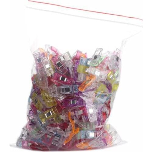 50PCS Mixed Color Clothing Clips Holder Plastic Wonder Clips For Fabric Craft Quilting Knitting Sewing Crochet