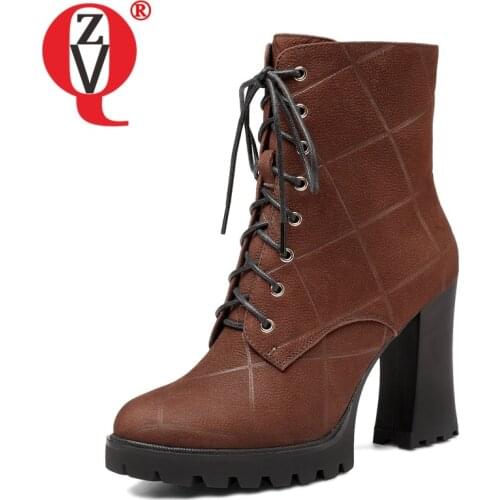 ZVQ Women Good Qualtiy winter New Style Leisure Fashion short boots Round Toe Concise Comfortable Genuine Leather Solid color