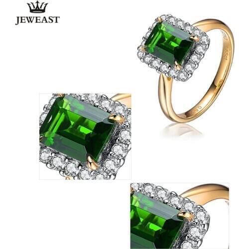 ENZO Natural Diopside 18K Pure Gold 2020 New Hot Selling Top Ring Women Heart Shape Ring For Ladies Woman Genuine Jewelry
