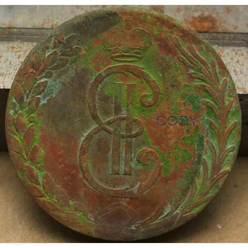 1767 Russia 10 Kopeks KM Left Bevel Edge Red Copper Copy Coin