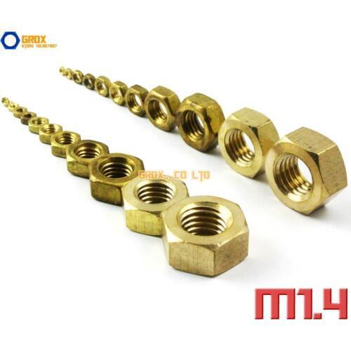 300 Pieces M1.4 Brass Metric Thread Hexagon Nut