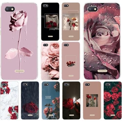 59AS Pretty roses Soft Silicone Tpu Cover phone Case for Xiaomi Redmi 6 6A Pro Note 6 Pro