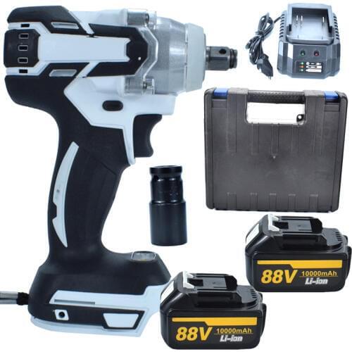 Brushless Cordless Electric Wrench Impact Socket Wrench 380N/M 10000mAh Li Battery Hand Drill Installation Power Tools