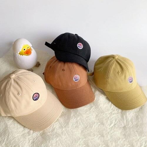 2021 Baby Boy Spring Summer Childrens Embroidered Baseball Cap Baby Girl Soft Top Simple Shade Sunscreen Cap for Children