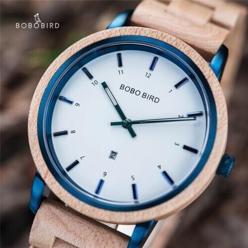 BOBO BIRD Men Women Wood Watch Handmade Fashion Stylish Wooden Wrist Watch Timepiece Clock reloj hombre Gift Box zegarek damski