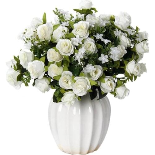 Bouquet 15 Heads Artificial Rose Flower High-quality Artificial Flowers Never Die Home Room Decoration Xmas Party Decor