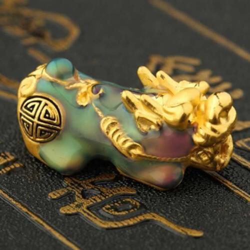 Pure 24K Yellow Gold Bracelet 3D 999 Gold Enamel Design Pixiu Dragon Son Bracelet
