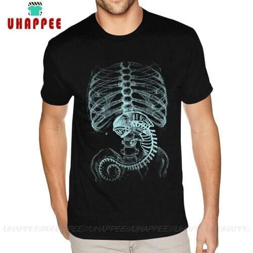 Cheap Alien Covenant Prometheus T Shirts for Men Plus Size Short Sleeve Cotton Black Crew T-Shirts