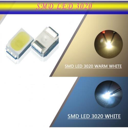 Evemodel SMD3020 100pcs 3020 SMD LED Bright White/ Warm White LEDs NEW 1/35 model train railway modeling