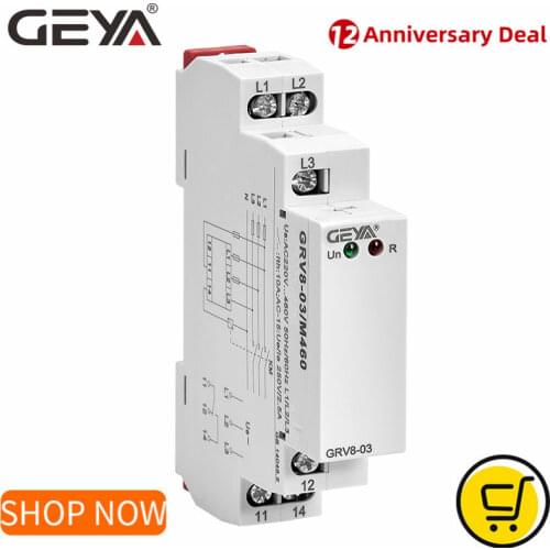 GEYA GRV8-03 Phase Sequence Relay and Phase Failure Protection Relay 8A 10A 1SPDT 2SPDT Phase Relay