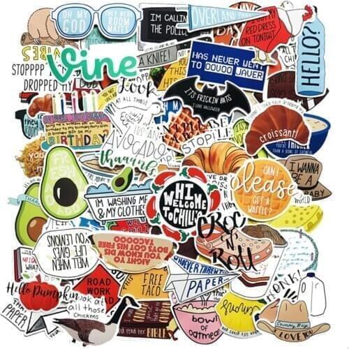 Graffiti Kids DIY Sticker Cartoon Doodle Water Bottle Laptop Luggage Phone Car Decorative Films