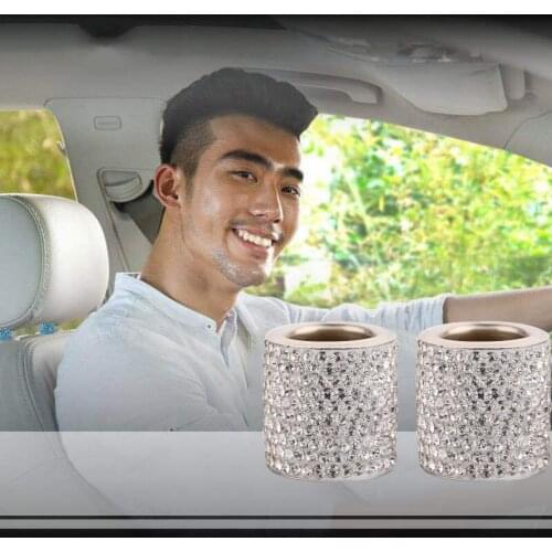 2x Car Headrest Rings Neck Pillow Rings Car Head Pillow Rest Collars Bling Crystal Diamond Rings for Car Home Decoration