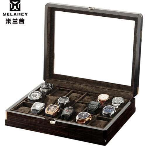 New 18 Grids Wristwatch Box Holder wooden Watch Box Watches Display Case Rectangle Jewelry Storage Boxes