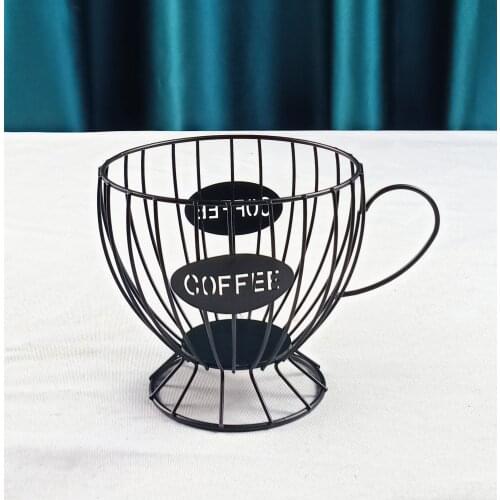 2021 Hot Nordic Iron Art Creative Coffee Cup Cup Shape Iron Wire Coffee Capsule Storage Frame Metal Spray Paint Gold