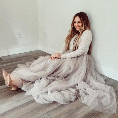 Mauve Detachable Tulle Wedding Party Skirt Elastic Waist Bridal Overlay Skirt Long Tulle Over Maxi Skirts