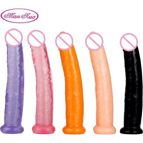 Man Nuo Cheap Dildo Sex Toys Lesbian Strapon Realistic Penis Anal Toy for Women Adult Erotic Masturbation Soft Big Dick Products