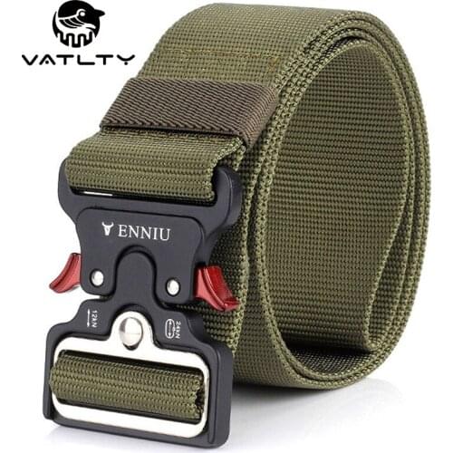Official Authentic 5cm Army Tactical Belt Anti-Rust Zinc Alloy Quick Release Buckle Military Belt 1200D Strong Nylon Mens Belt