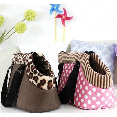 Drop shipping fashion Pet Cats Carrier Bag Leopard Dots Printed Small Dog Bag Handbag Pet Carrier Travel Carrying Bag Handbag