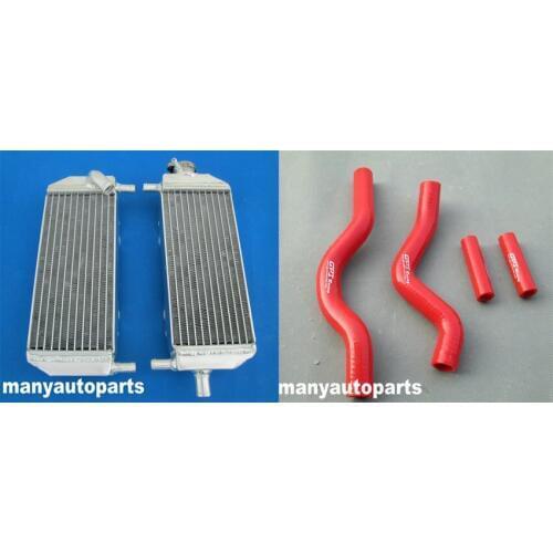 Aluminum radiator and RED hose for Suzuki RM250 RM 250 2001-2008 2002 2003 2004 05 06 07 08