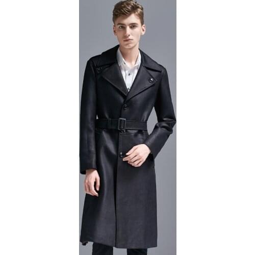 Luxury Chamois Mens Coat With Belt Plus Size 5xl 6xl Long Style Single Breasted Mens Coats And Jackets Fashion Trench Coat Men